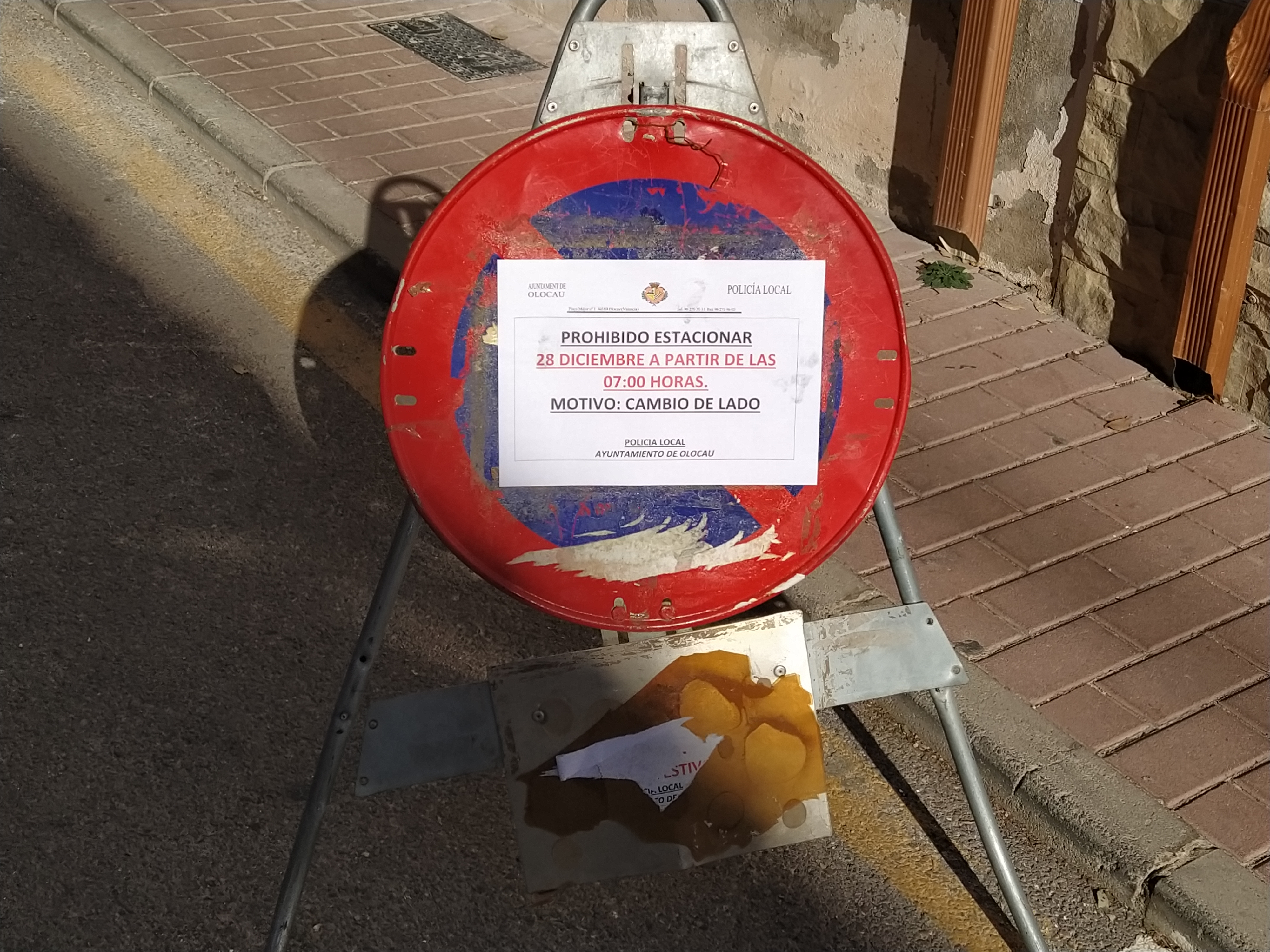 Foto cambio estacionamiento Calle Mayor Olocau 2023 - 1