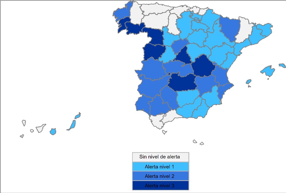 Mapa alerta bajas temperaturas