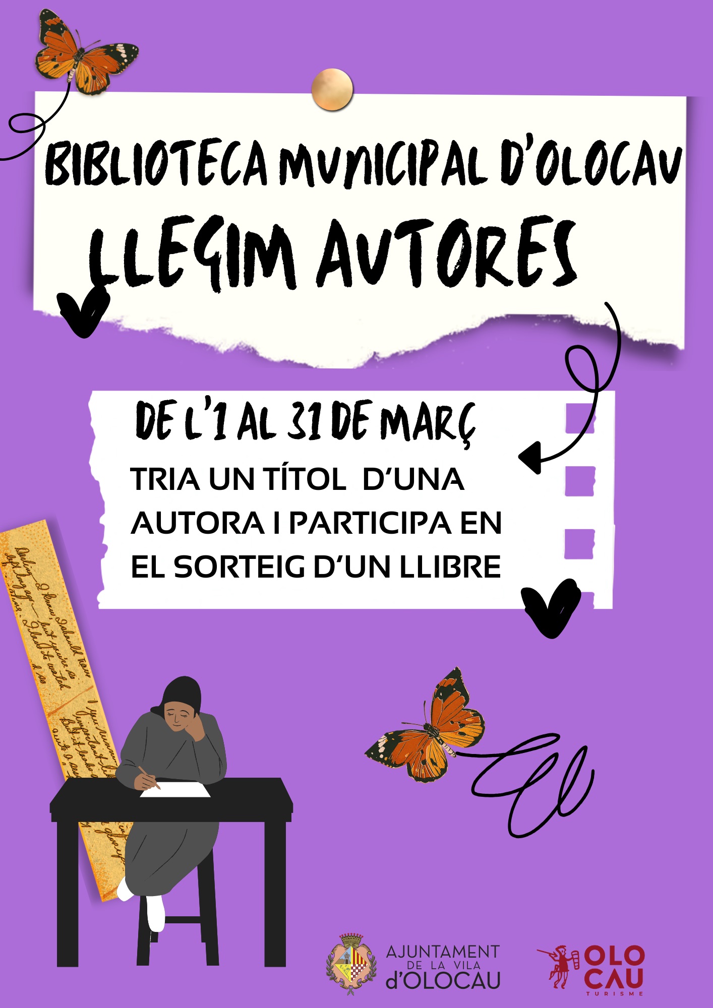 Cartel Llegim autores Biblioteca Olocau