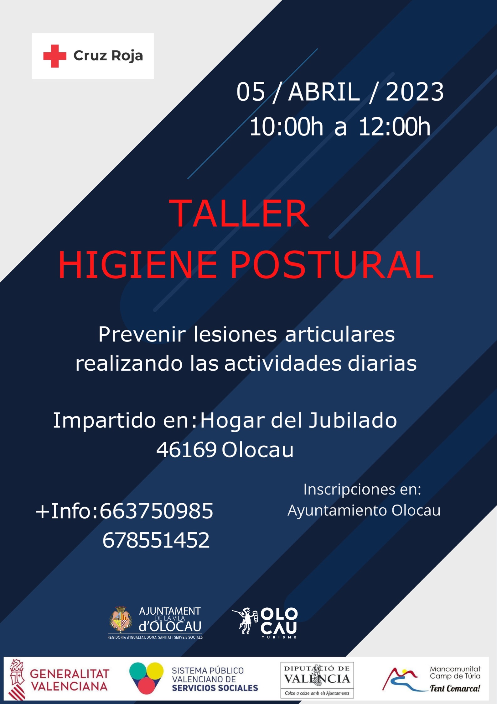 Cartel Taller higiene postural Olocau