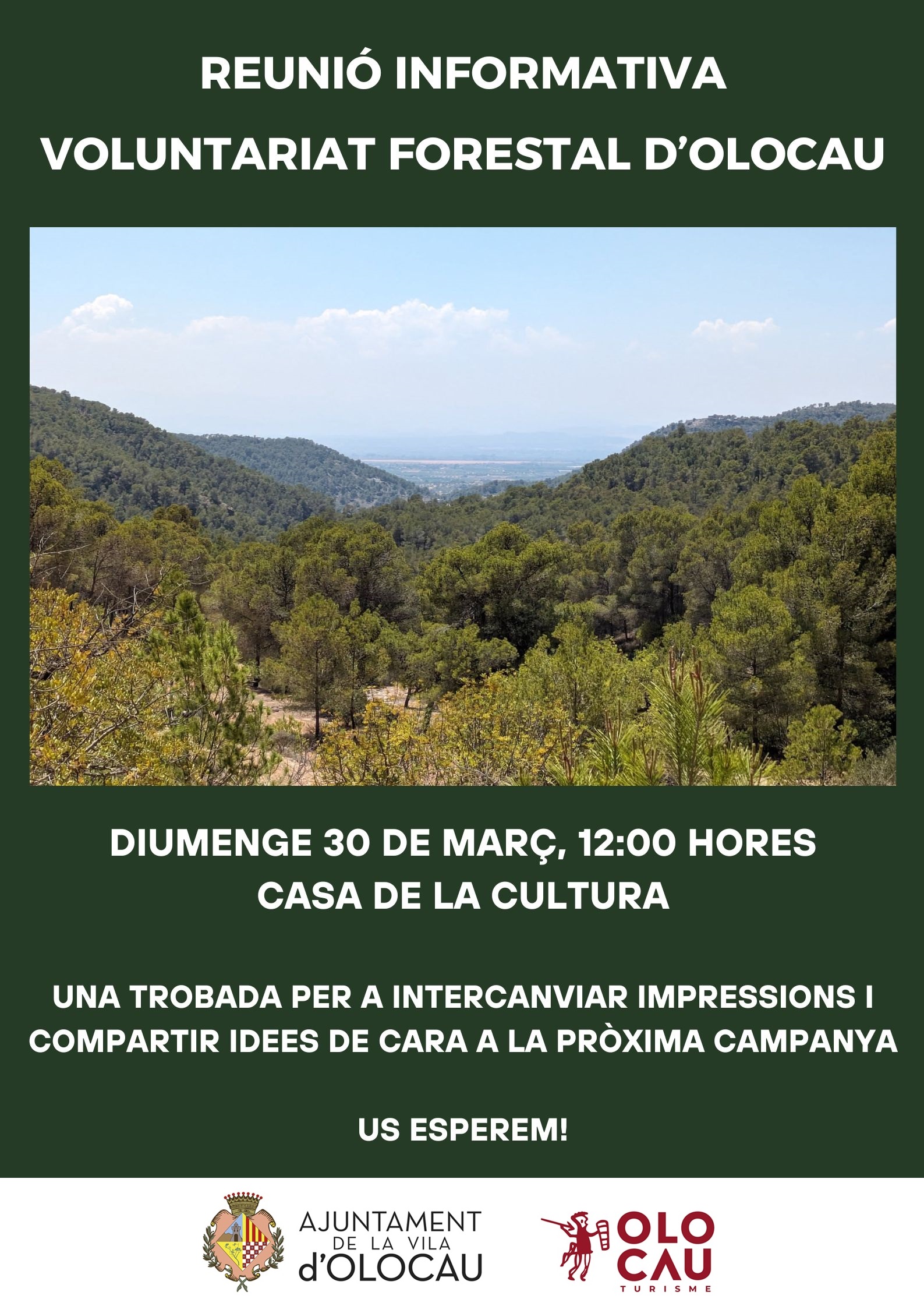 Cartel reuni&oacute;n informativa Voluntariado Forestal Olocau