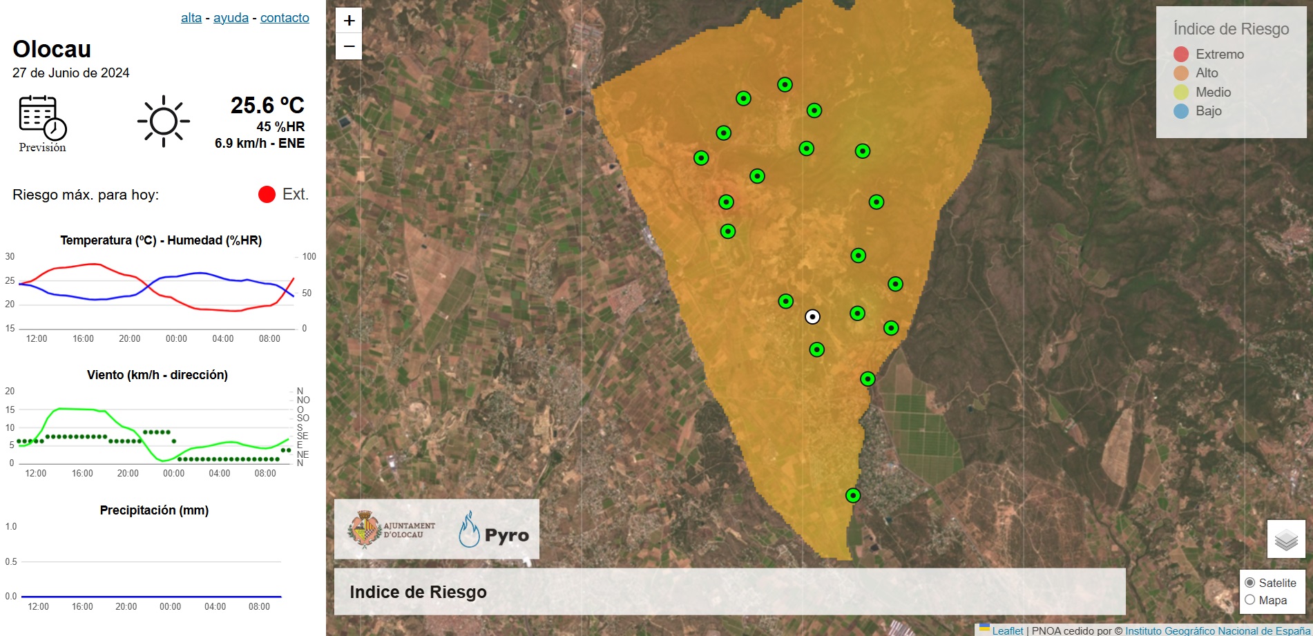 Riesgo incendios - Jueves 27 junio