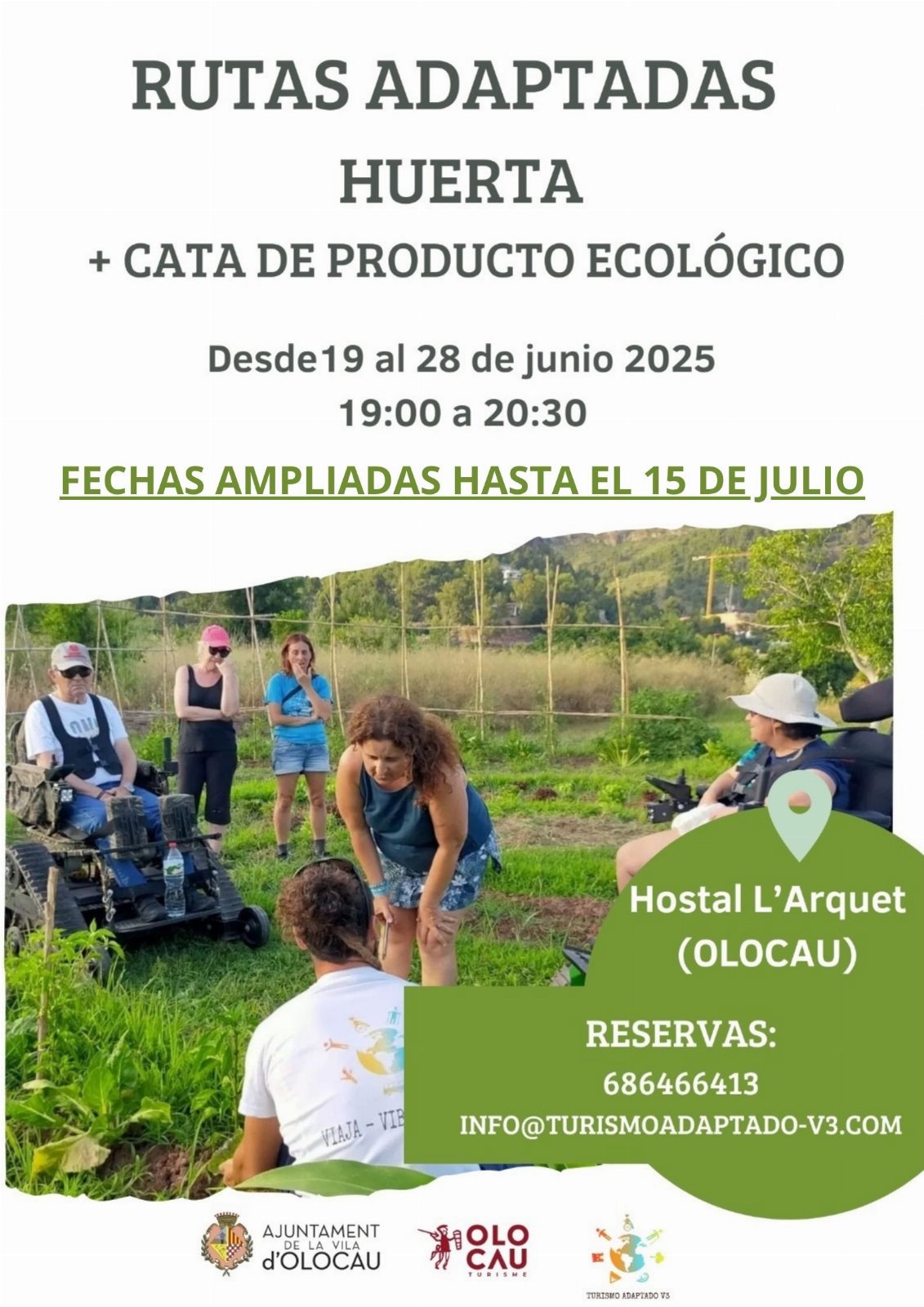 Cartel rutas inclusivas a la huerta Olocau (fechas ampliadas)