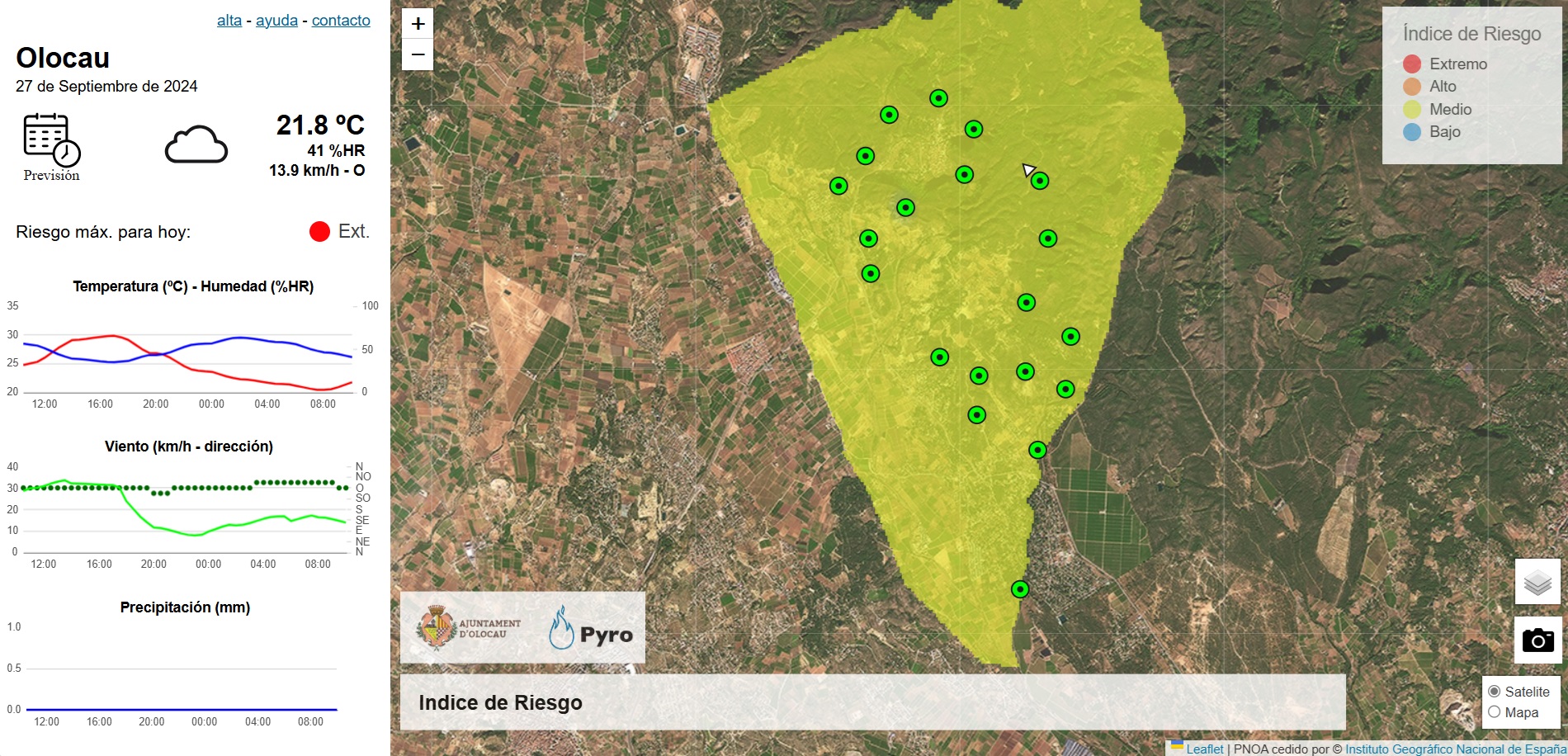 Riesgo incendios 27 septiembre Olocau