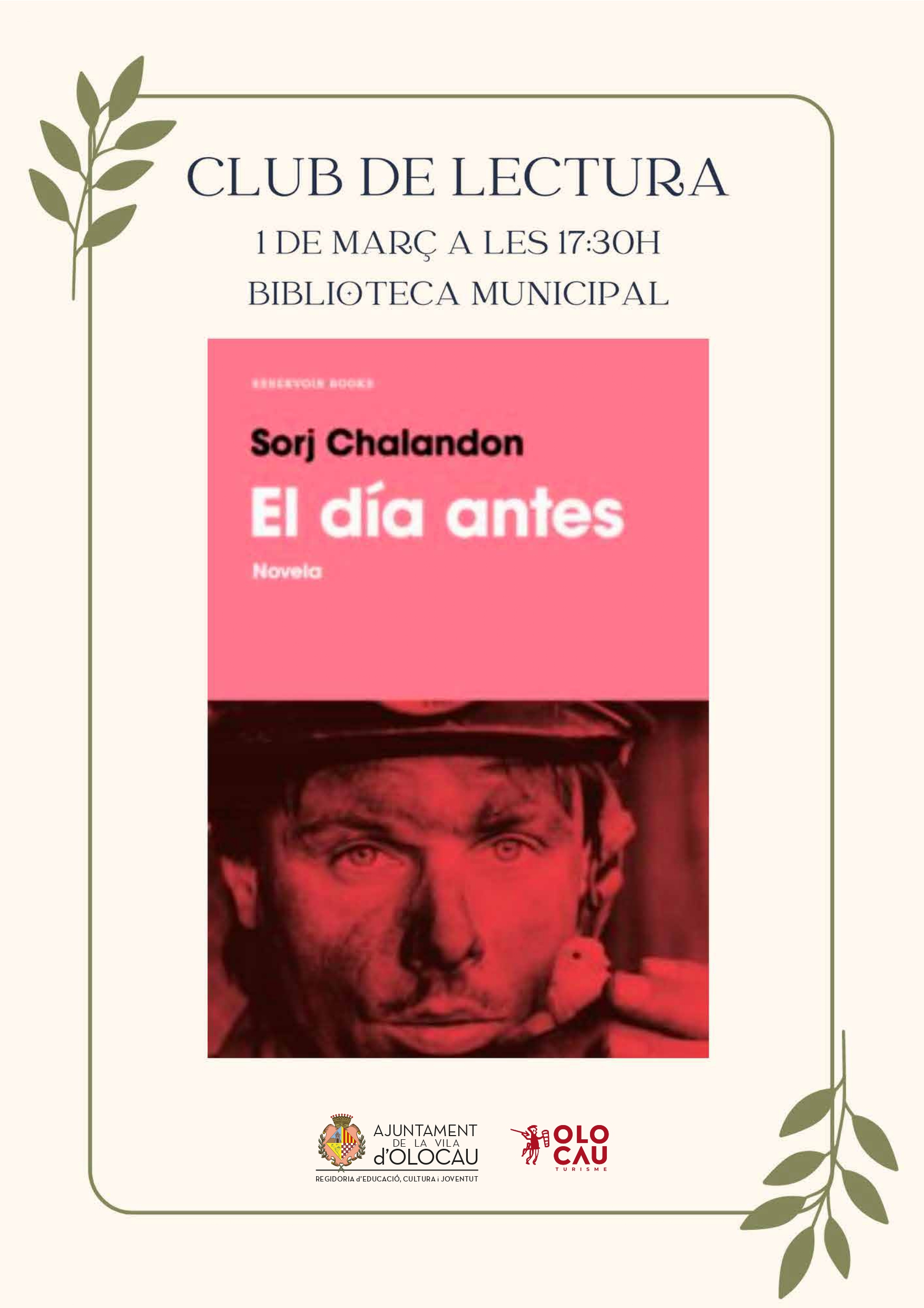 Cartel Club de Lectura de Adultos Olocau