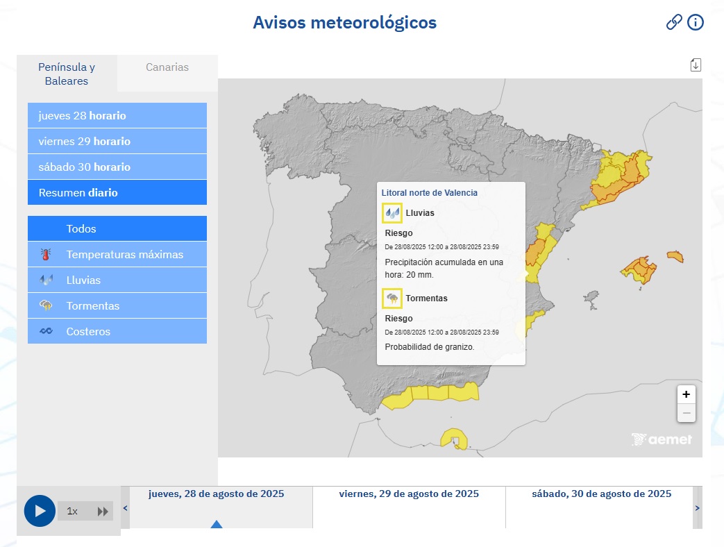 AEMET 28 agosto