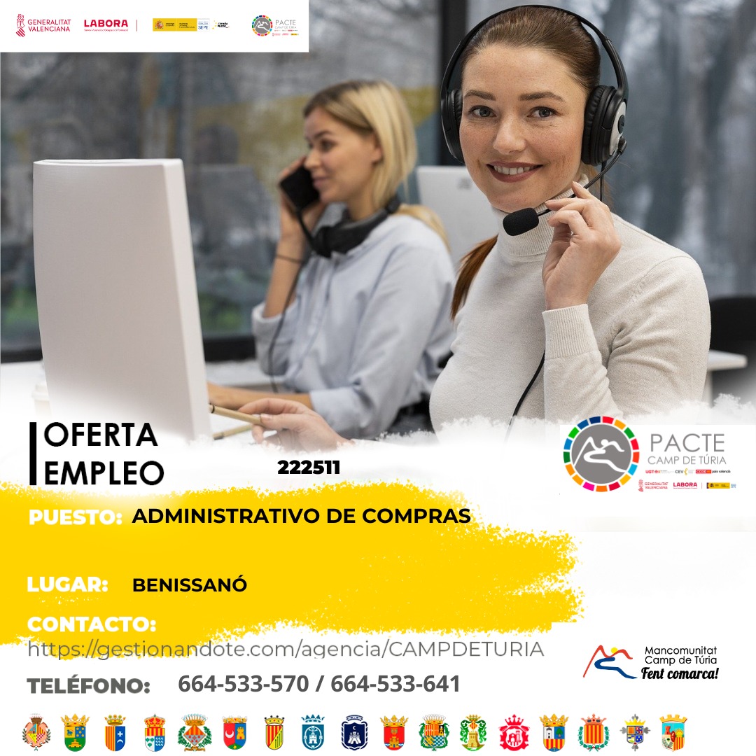 Administrativo de compras en Benissanó