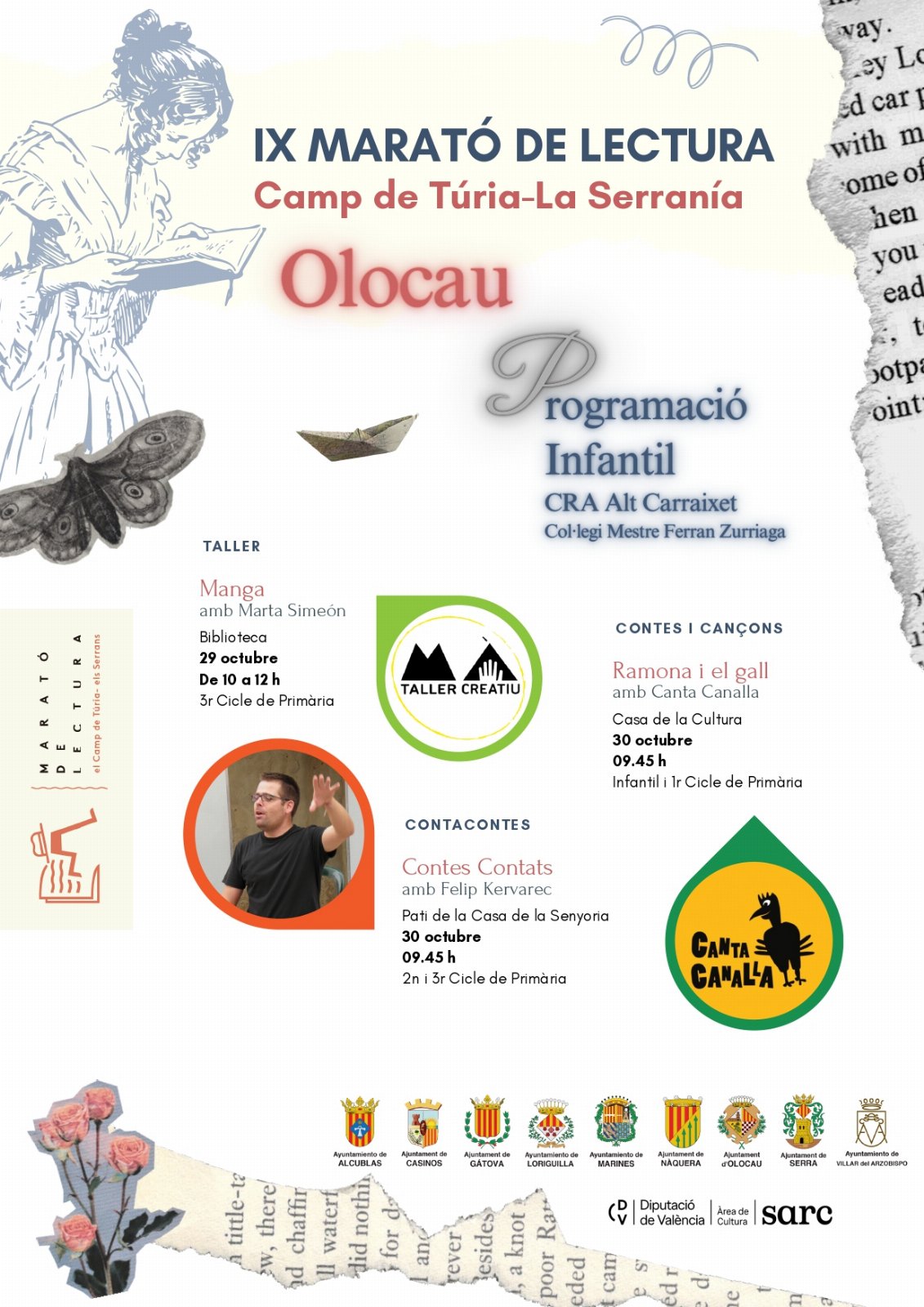 Cartel programación infantil Maratón Lectura Olocau