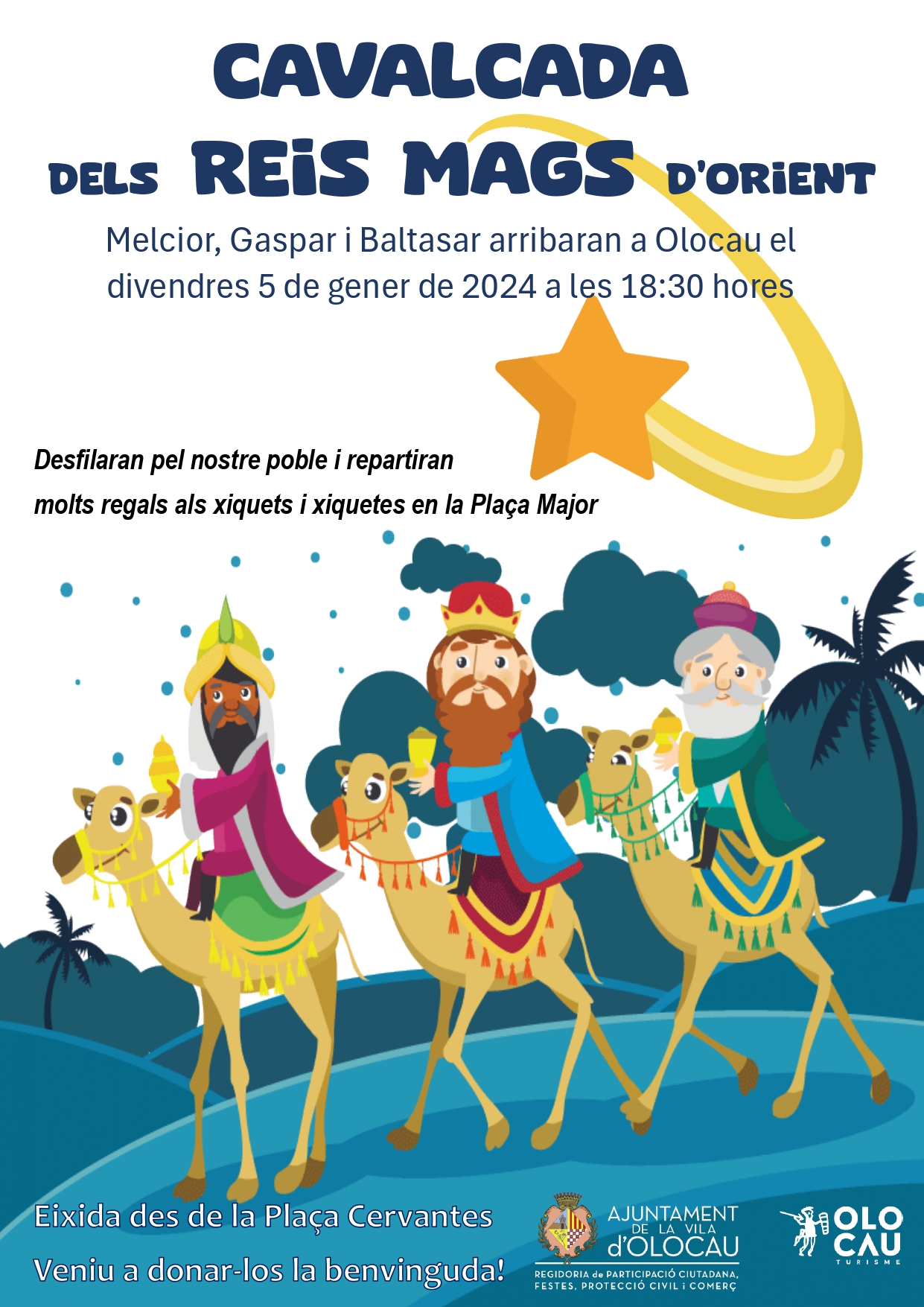 Cartel Cabalgata de los Reyes Magos de Oriente Olocau 2024