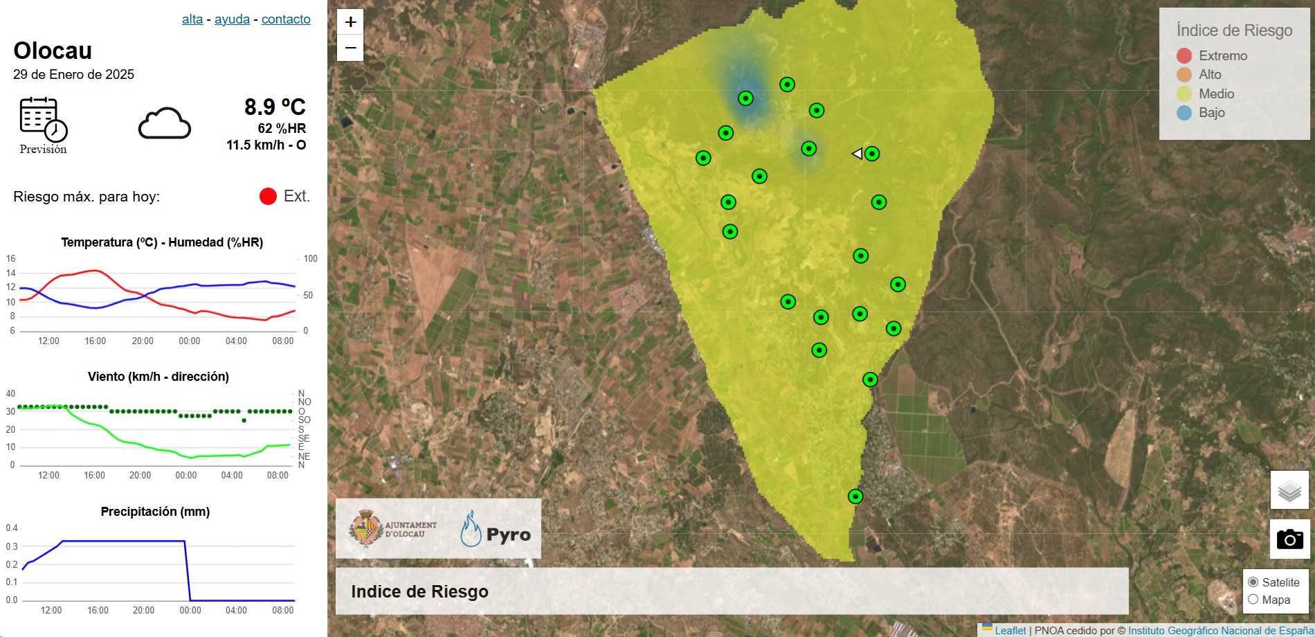 Aviso riesgo incendio