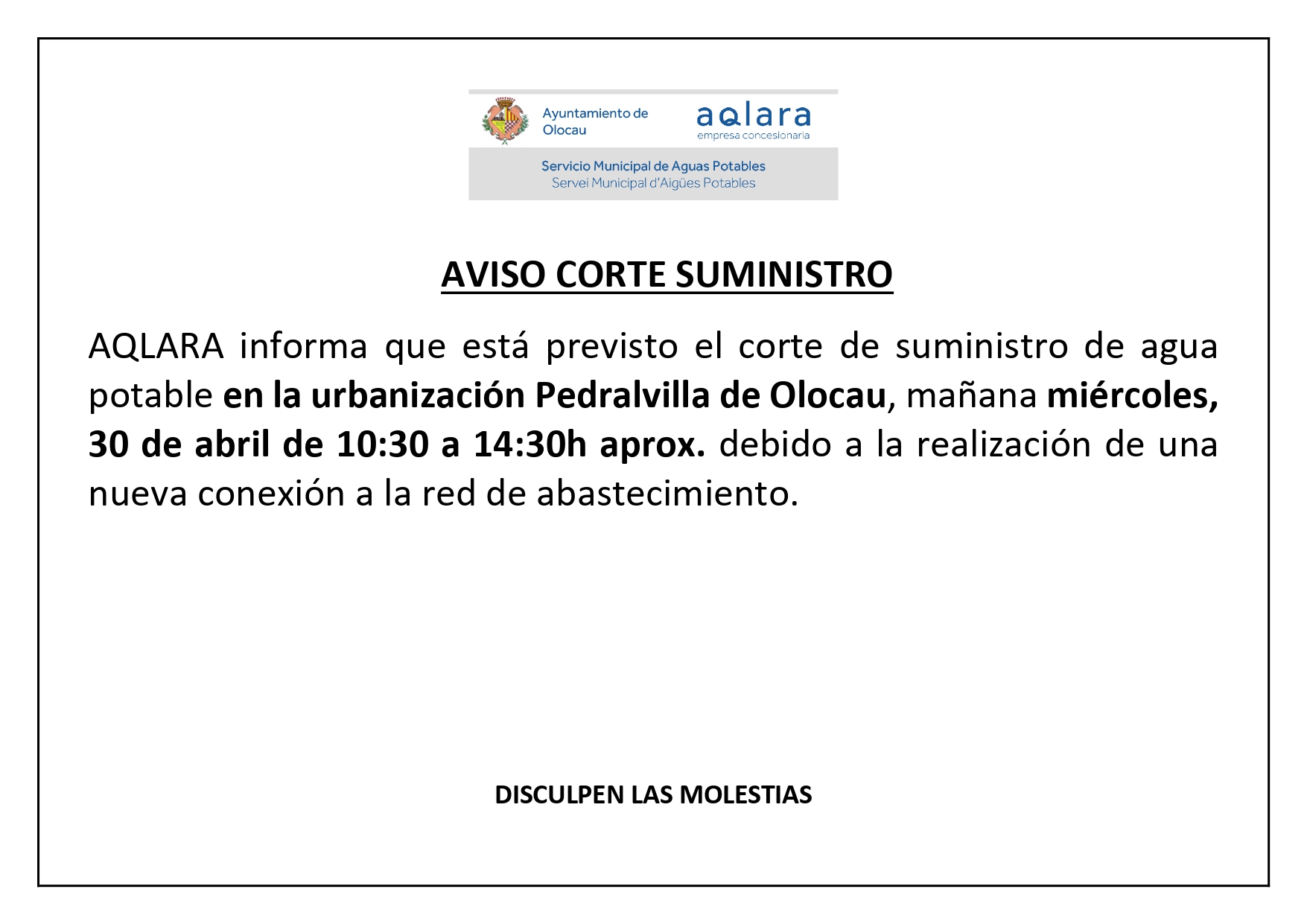 Aviso Aqlara