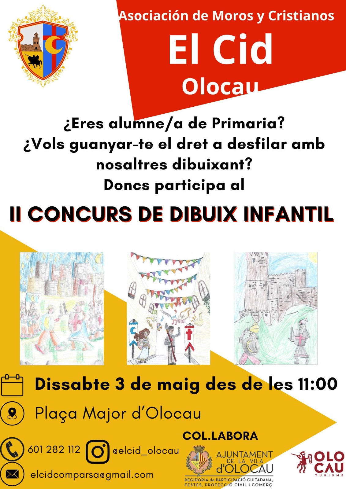 Cartel segundo concurso dibujo infantil Asociación de Moros y Cristianos El Cid Olocau