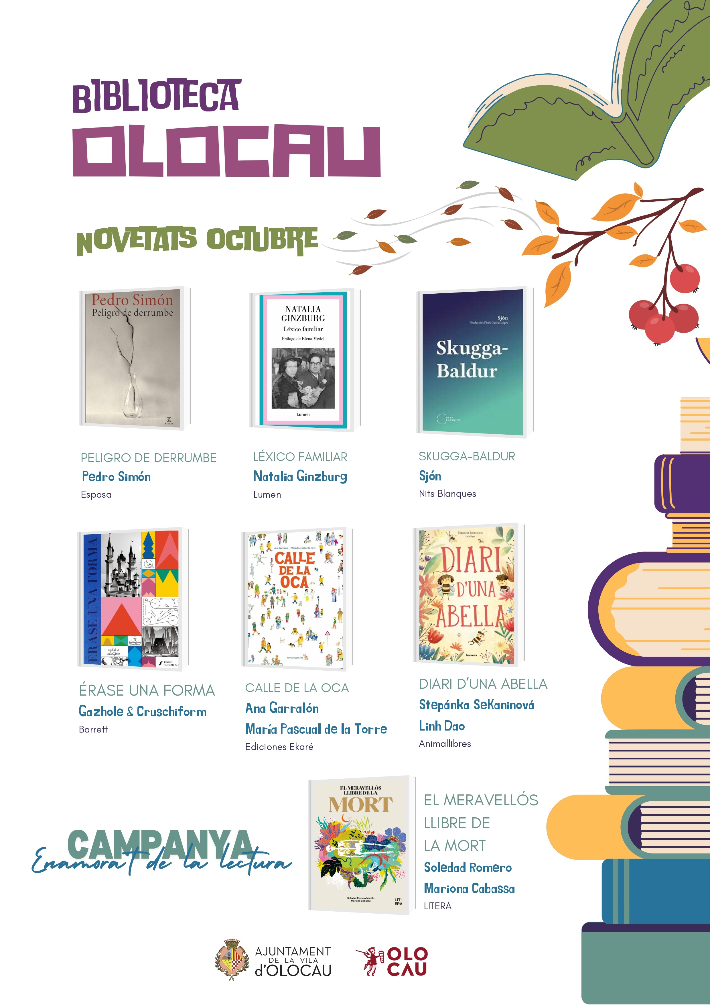 Novedades Biblioteca Olocau octubre 2025