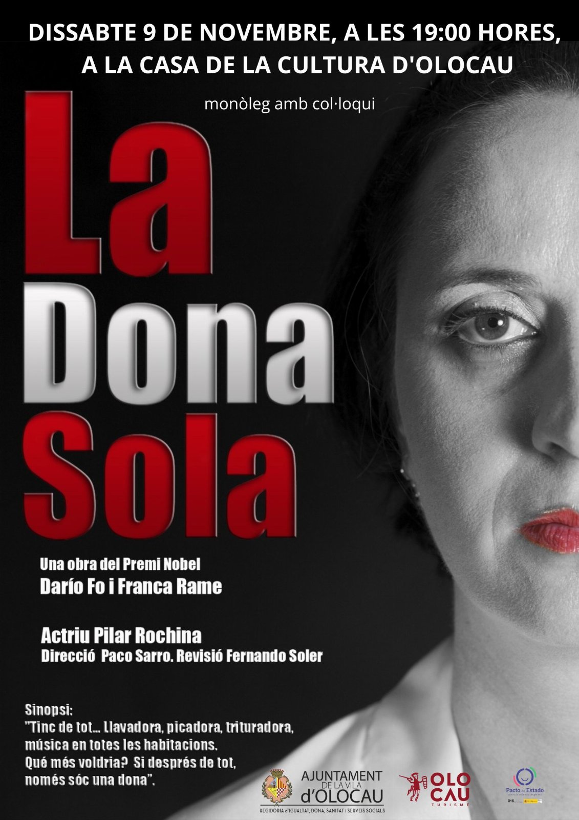 Cartel monólogo La dona sola Olocau