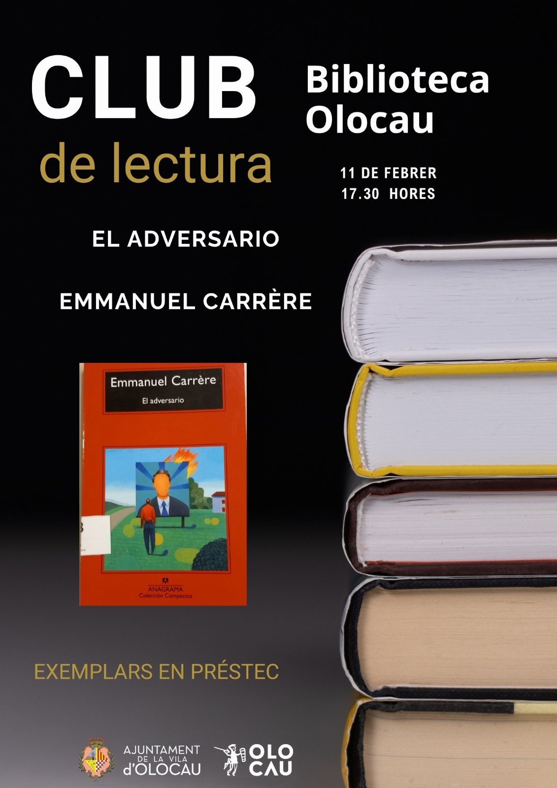 Cartell Club de Lectura Adults febrer 2026 Biblioteca Olocau