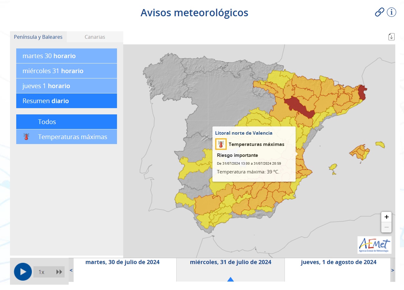 AEMET - 31 julio