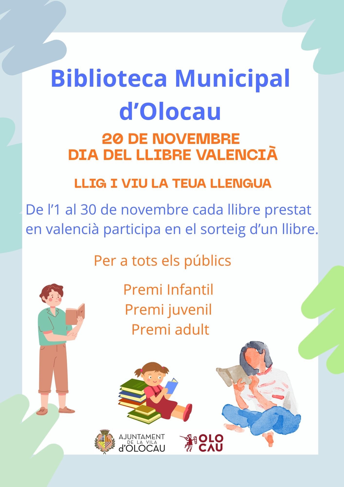 Cartel sorteo Dia del Llibre Valencià Biblioteca Olocau