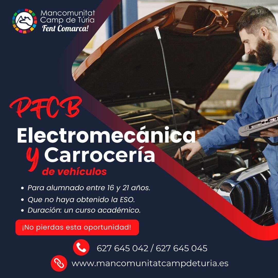 Cartel Programas de Formación y Cualificación Básica de la Mancomunitat