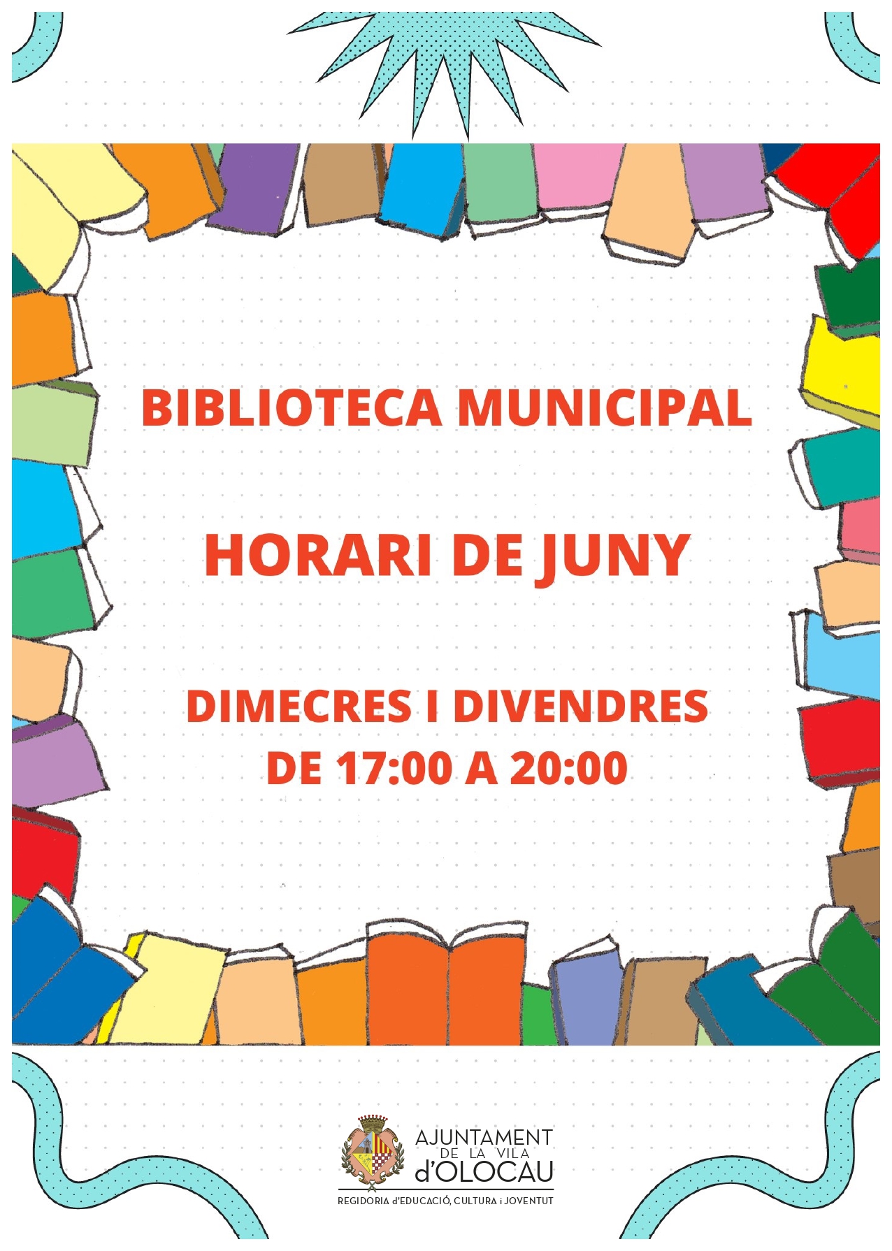 Cartel Horario junio Biblioteca Olocau