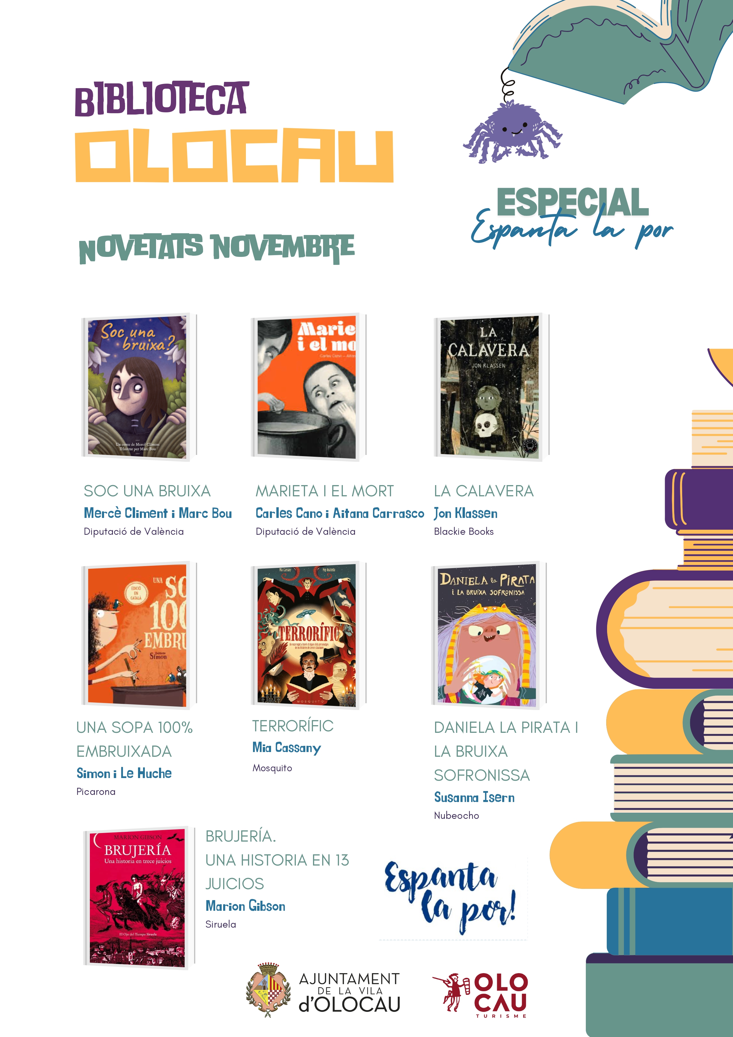 Cartel novedades noviembre Biblioteca Olocau