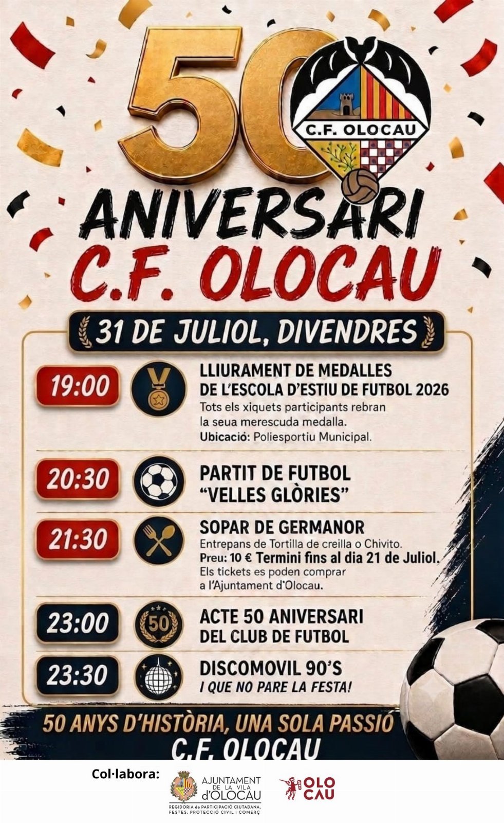 Actes pel 50é aniversari del C. F. Olocau