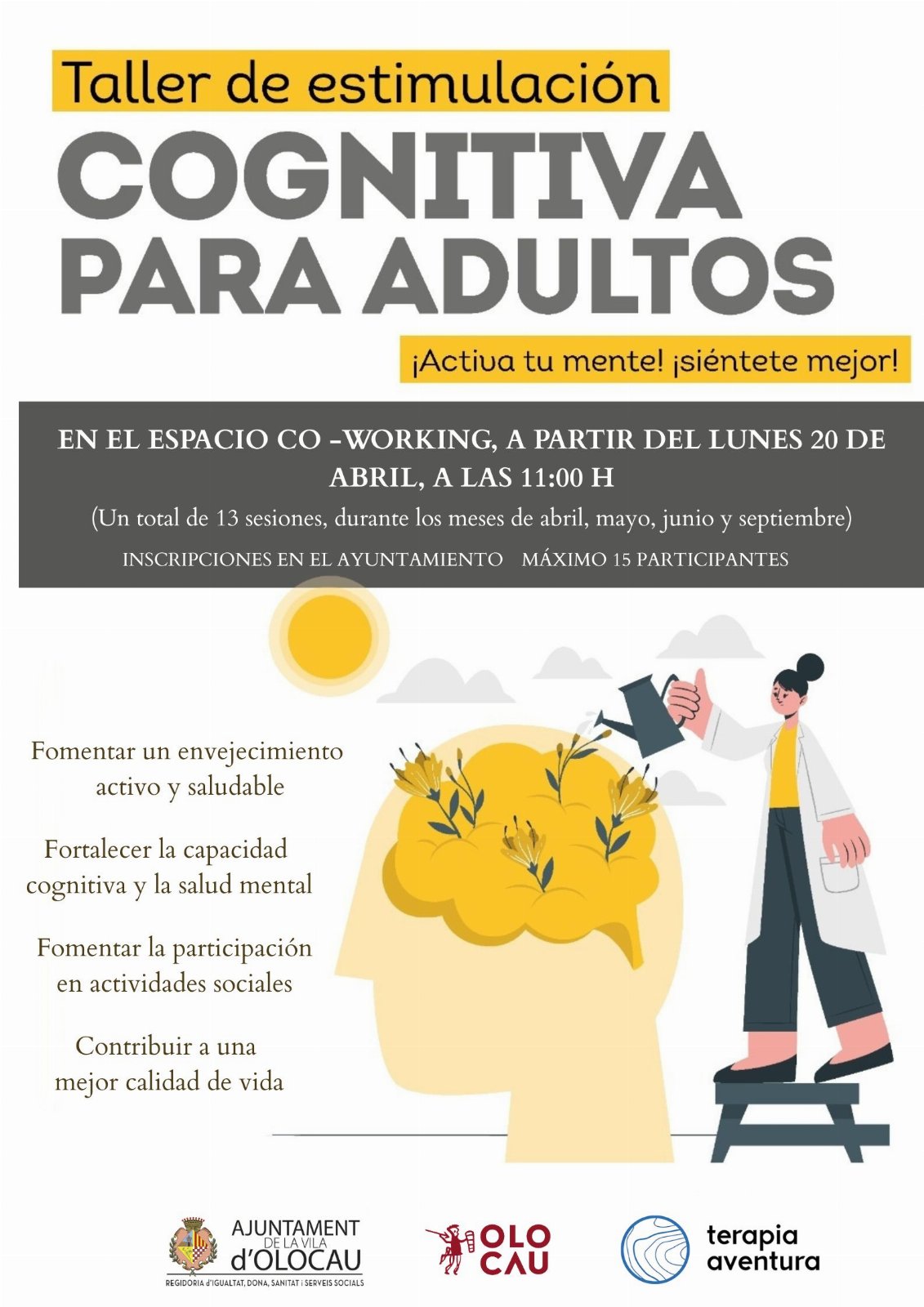 Sessió del taller d'estimulació cognitiva per a adults