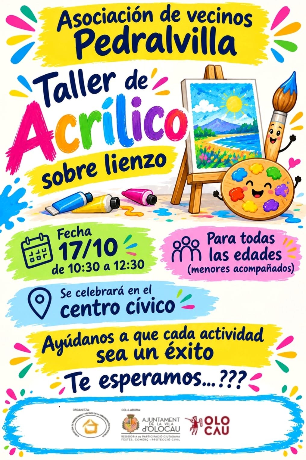 Taller d'acrílic sobre llenç de l'Associació de Veïns de Pedralvilla
