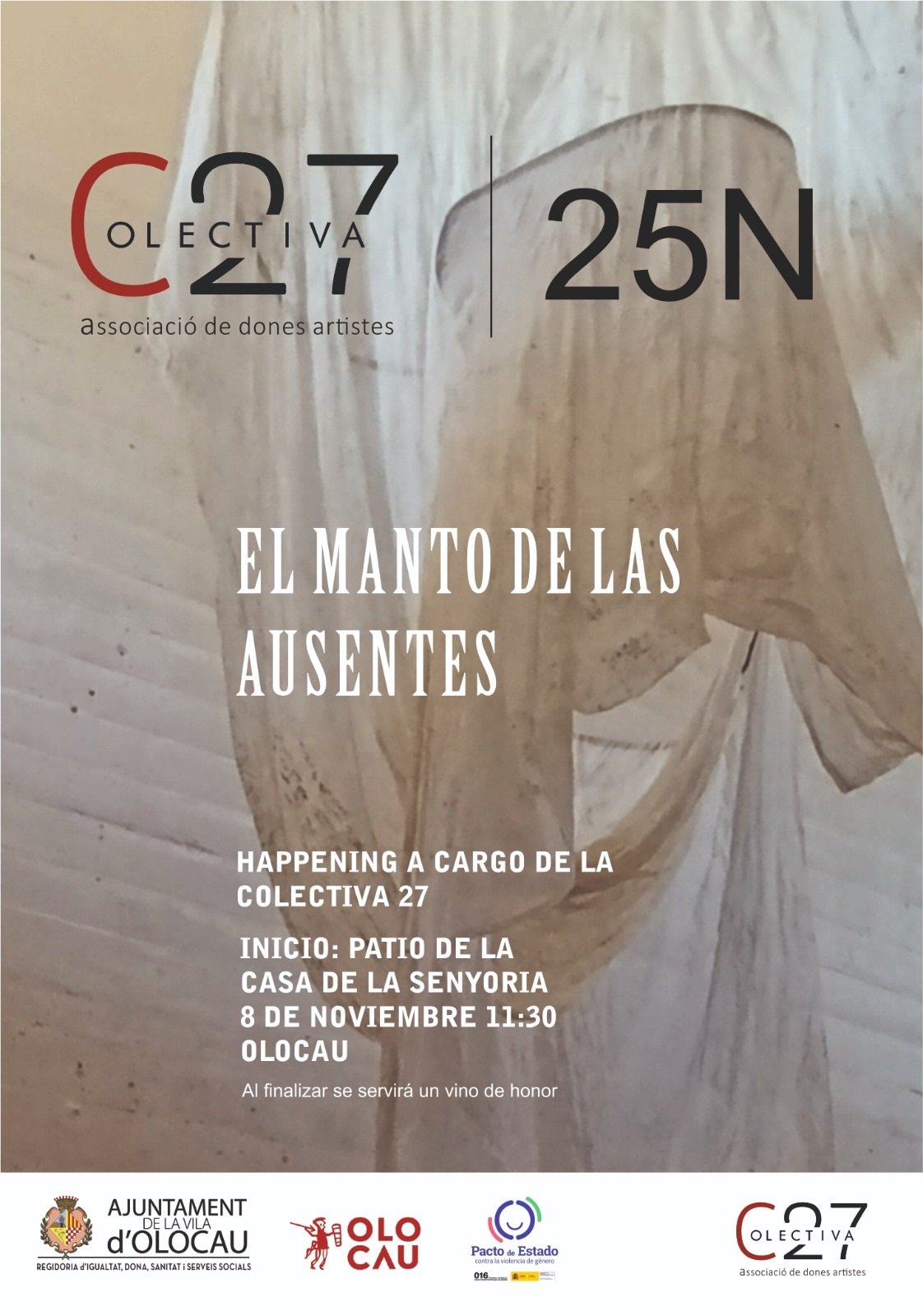 Happening ‘El manto de las ausentes’, a càrrec de l'associació Col·lectiva 27 (programa pel 25N, Dia Internacional de l'Eliminació de la Violència contra la Dona)