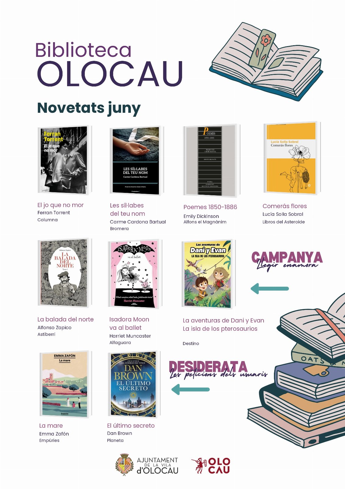 Novetats de juny en el catàleg de llibres de la Biblioteca Municipal