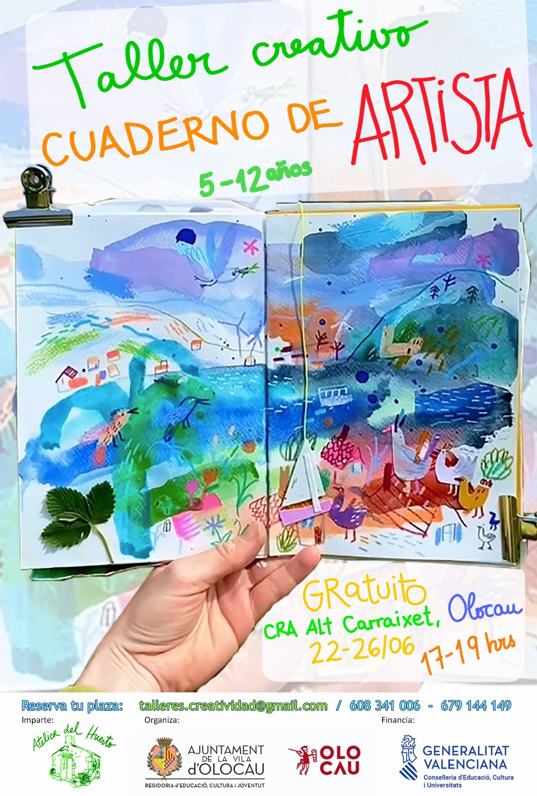 Recordatori del taller creatiu de quadern d'artista