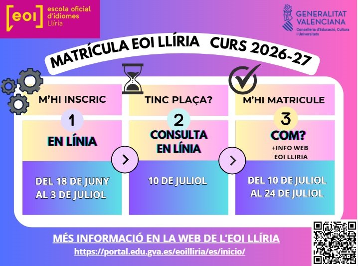 Començament del termini de sol·licitud d'admissió en les Escoles Oficials d'Idiomes