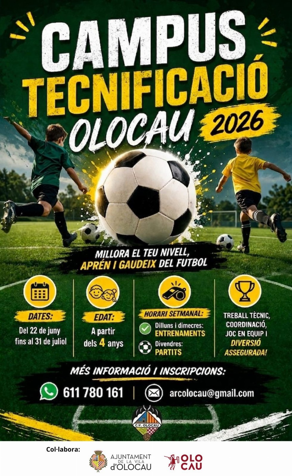 Recordatori del Campus de Tecnificació 2026 del Club de Futbol Olocau
