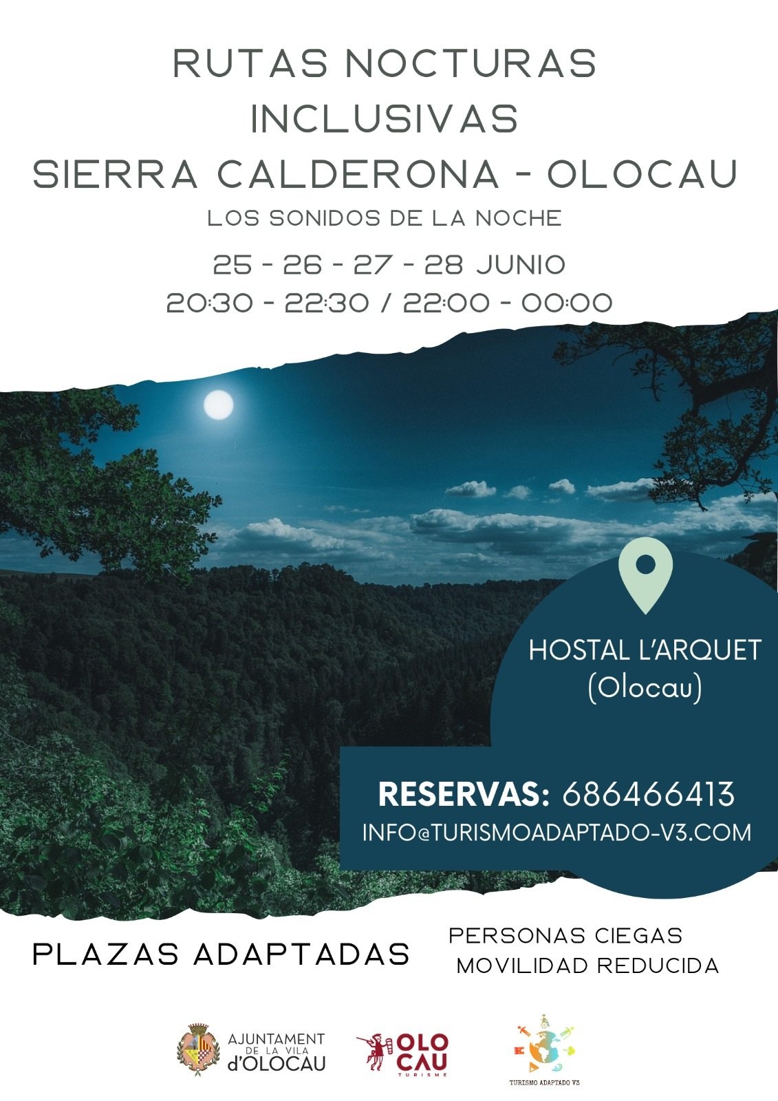Recordatorio de las rutas nocturnas inclusivas ‘Los sonidos de la noche’