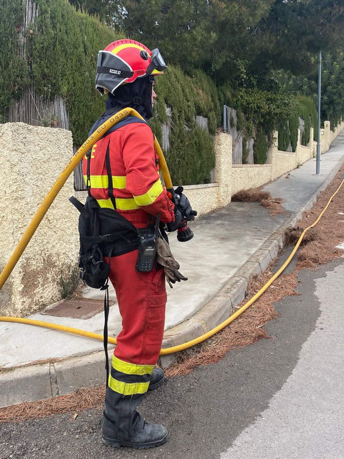 Ejercicios de instrucción contra incendios del III Batallón de Intervención en Emergencias de la UME