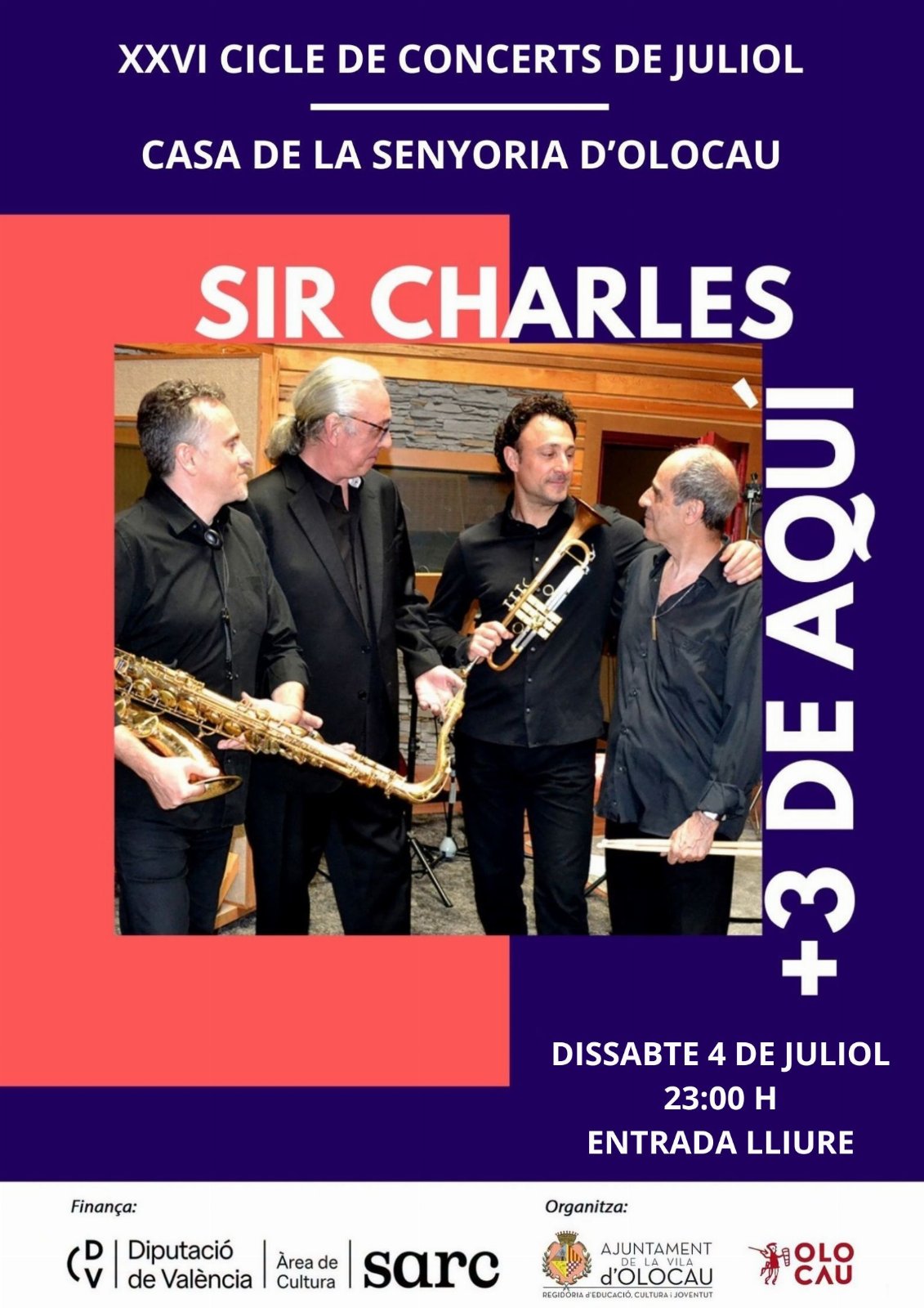 Actuación de Sir Charles + 3 De Aquí (XXVI Ciclo de Conciertos de Julio)