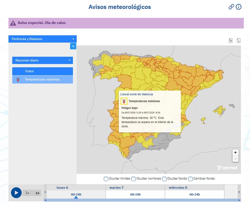 Avisos de l'AEMET i de la xarxa de sensors instal·lada en el nostre municipi