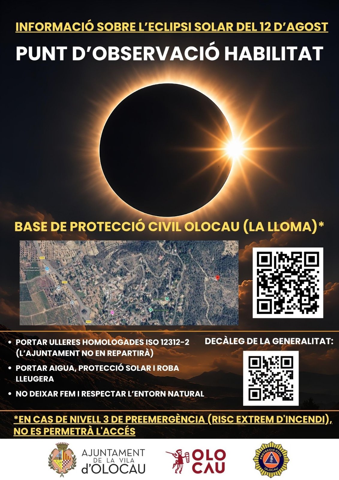 Informació sobre l'eclipsi solar del dimecres 12 d'agost