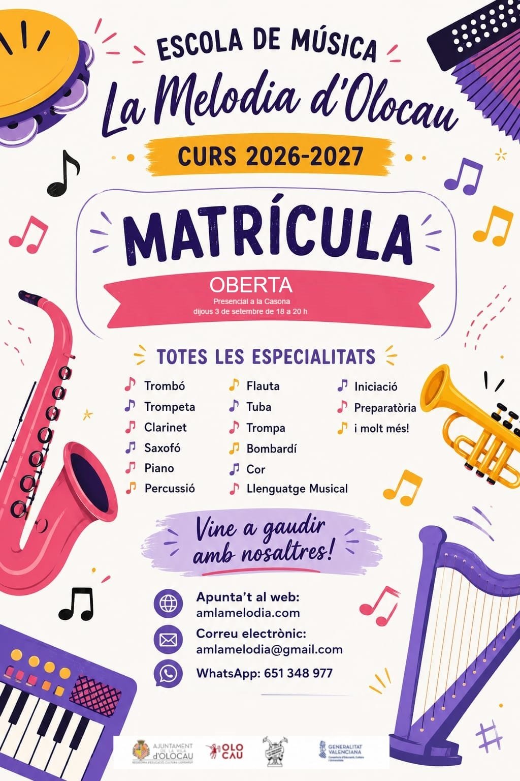 Información de la Agrupació Musical ‘La Melodia’