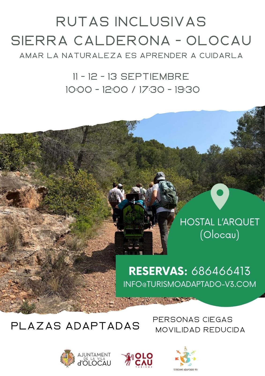 L'Ajuntament d'Olocau i Turismo Adaptado V3 impulsen les rutes inclusives ‘Estimar la natura és aprendre a cuidar-la’