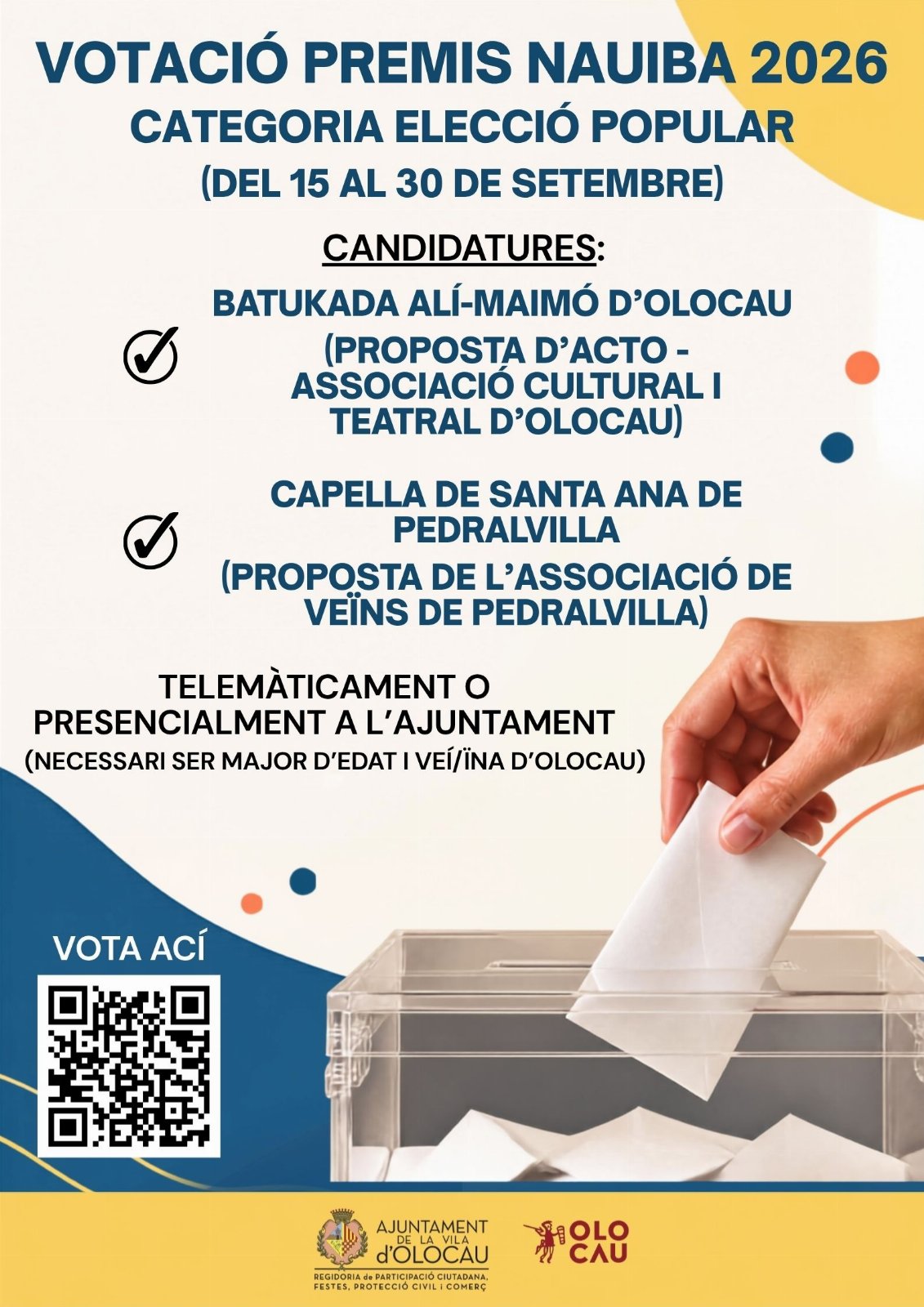 Obert el termini de votació del Premi Nauiba 2026 en la categoria d'elecció popular