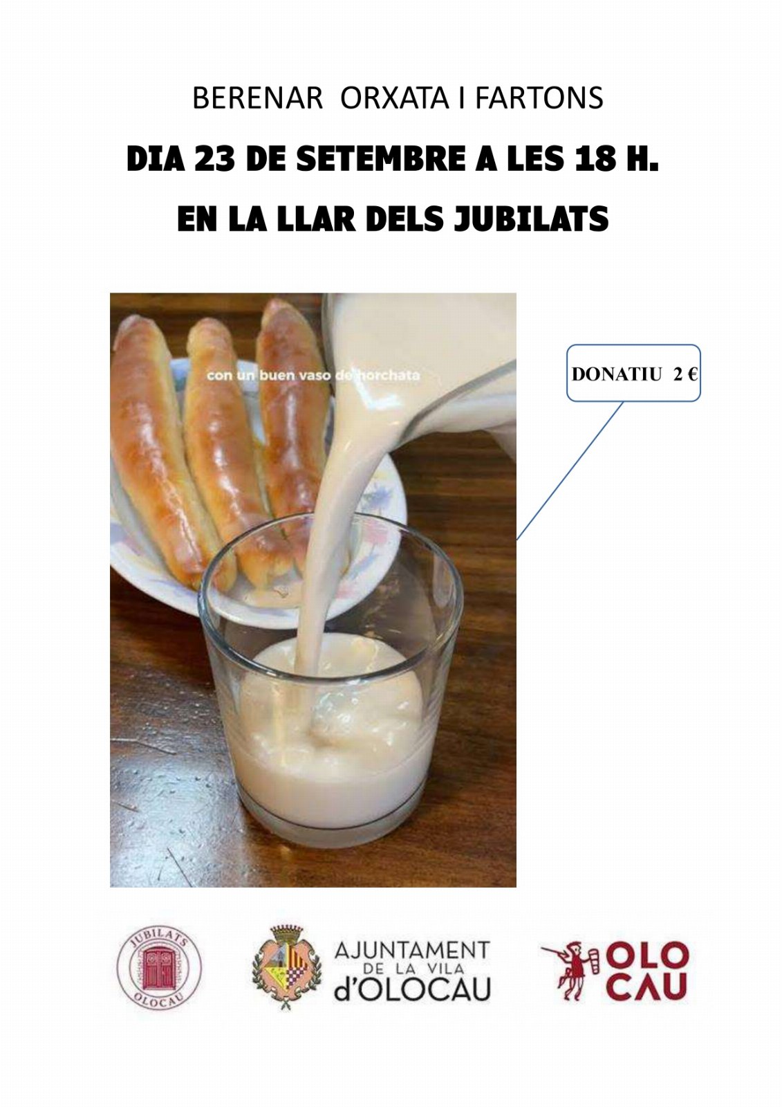 Berenar d'orxata i fartons de l'Associació de Jubilats i Pensionistes d'Olocau