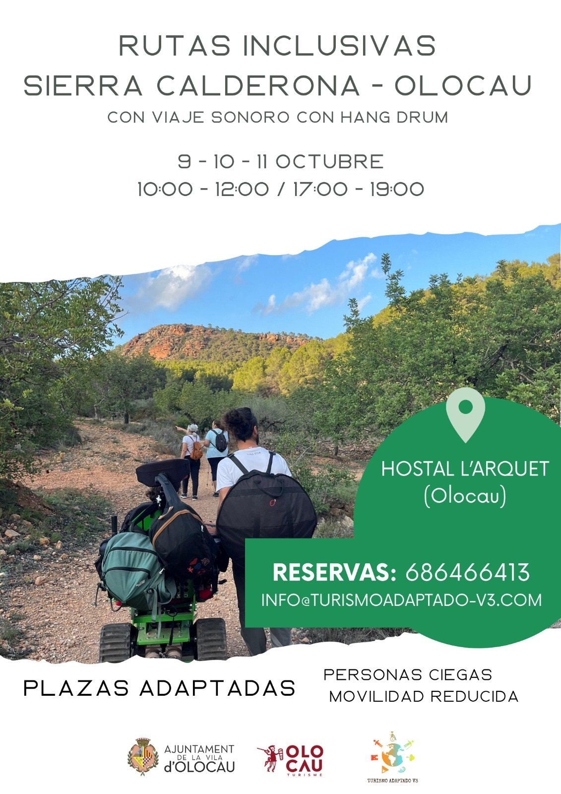 Obertes les inscripcions per a una nova edició de les rutes inclusives de l'Ajuntament d'Olocau i Turismo Adaptado V3