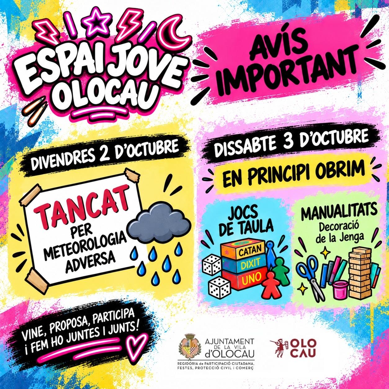 Avís de l'Espai Jove d'Olocau