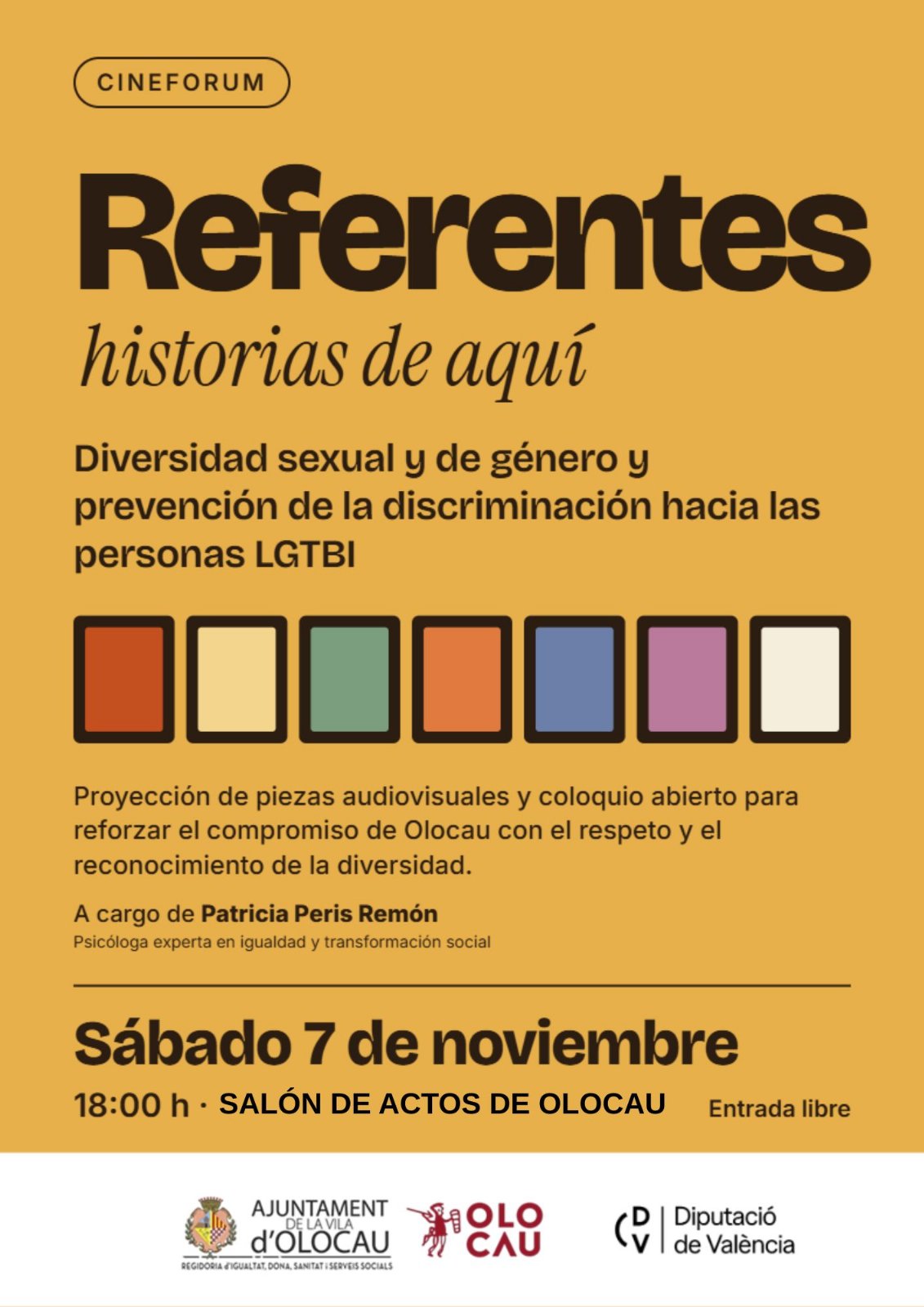 Cinefòrum i col·loqui sobre diversitat sexual i de gènere i prevenció de discriminació cap a les persones LGTBI: 'Referents, històries d'ací'